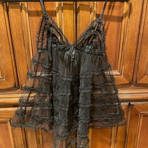 Victoria’s Secret Black Sheer Lace Camisole